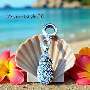 BRIGHTON Crystal Pineapple Charm With Crystal Bead Adapter... Sweet And Sparkly
